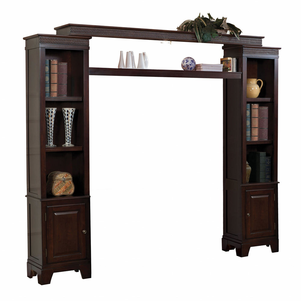 Homeroots Modern Dark Brown Wood Entertainment Center  Solid Wood 347476