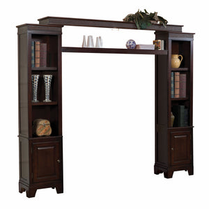 Homeroots Modern Dark Brown Wood Entertainment Center  Solid Wood 347476
