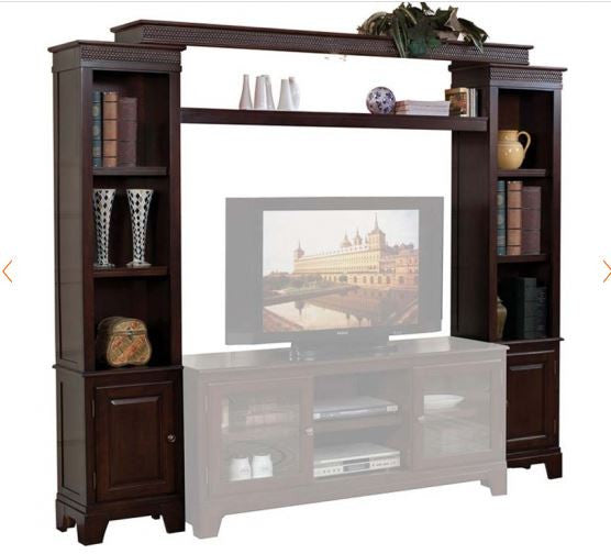 Homeroots Modern Dark Brown Wood Entertainment Center  Solid Wood 347476