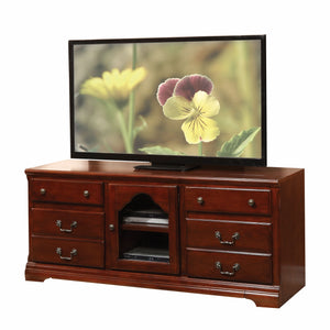 Homeroots 58" Brown Solid And Manufactured Wood Enclosed And Open Storage Tv Stand Cherry Solid And Manufactured Wood 347481