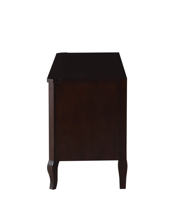 Homeroots 21" X 61" X 28" Walnut White Wood Tv Stand  Solid Wood 347483