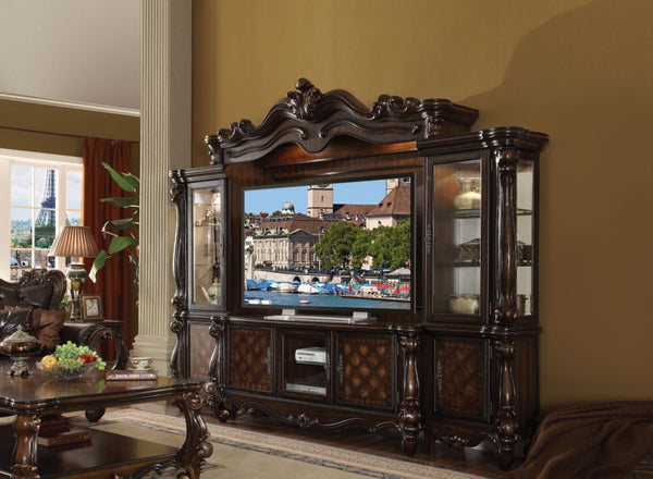 HomeRoots 74" Dark Brown Solid Wood TV Stand: Classic Design, Ample Storage & Versatile Use for Any Room 347487