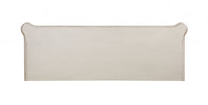 Homeroots 25" X 74" X 32" Antique White Wood Glass Poly-resin Tv Stand  Solid Wood 347491