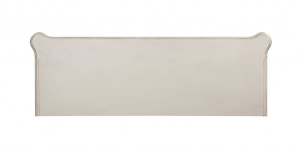 Homeroots 25" X 74" X 32" Antique White Wood Glass Poly-resin Tv Stand  Solid Wood 347491