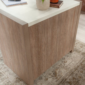 English Elm Desk, Modern Brown Finish With Adjustable Bookshelf - Perfect For Home Office & Study Spaces B356P402584