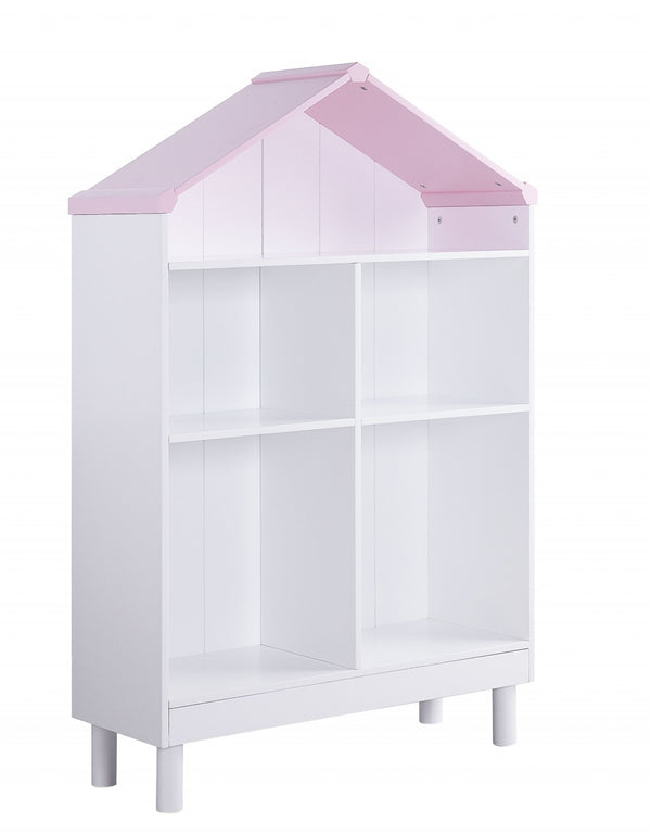 HomeRoots 56" Modern White Wood Double Bookcase - Three Tier Storage for Books, Decor & Versatile Display 347506