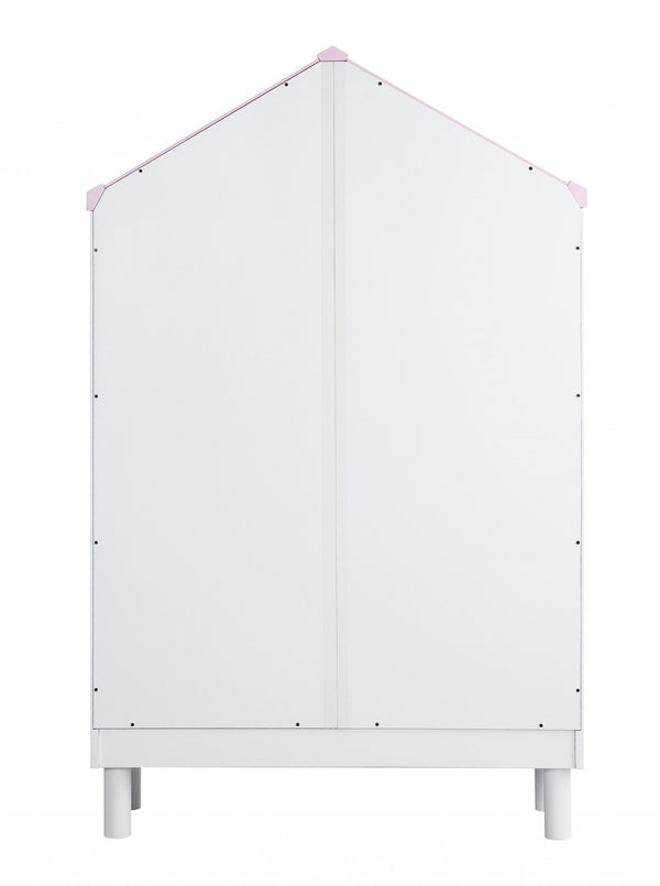 HomeRoots 56" Modern White Wood Double Bookcase - Three Tier Storage for Books, Decor & Versatile Display 347506