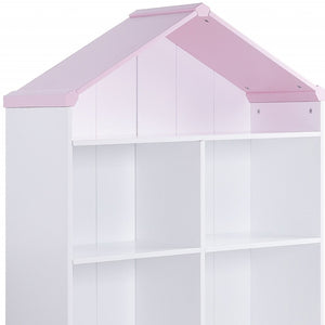 HomeRoots 56" Modern White Wood Double Bookcase - Three Tier Storage for Books, Decor & Versatile Display 347506
