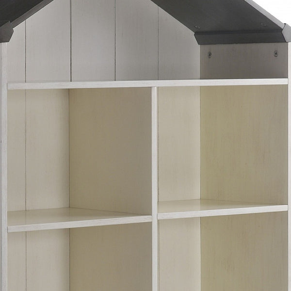 HomeRoots 56" Contemporary White Three-Tier Double Bookcase - Stylish Storage for Narrow Spaces & Decor 347507