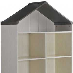 HomeRoots 56" Contemporary White Three-Tier Double Bookcase - Stylish Storage for Narrow Spaces & Decor 347507