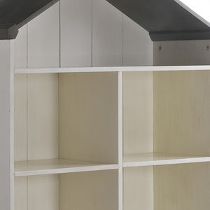 HomeRoots 56" Contemporary White Three-Tier Double Bookcase - Stylish Storage for Narrow Spaces & Decor 347507
