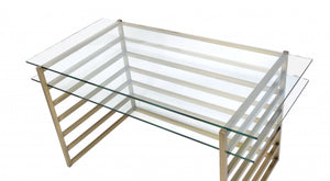 Homeroots 28" Clear And Gold Glass Mirrored   347509