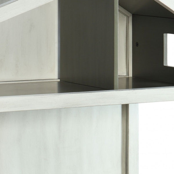 HomeRoots 50" Contemporary Gray Double Bookcase – Durable Three-Tier Solid Wood Storage for Stylish Spaces 347522