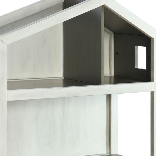 HomeRoots 50" Contemporary Gray Double Bookcase – Durable Three-Tier Solid Wood Storage for Stylish Spaces 347522