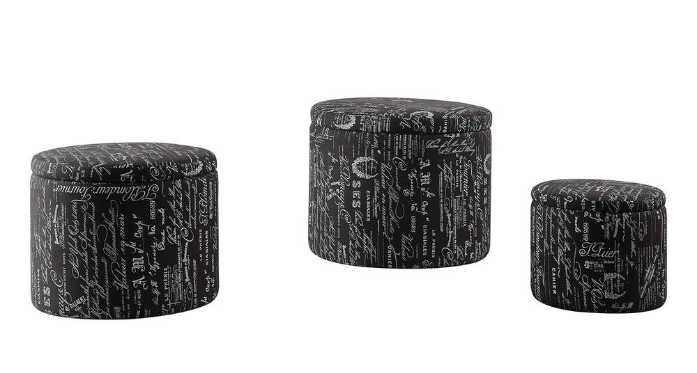 Homeroots 22" Black And White Polyester Blend Abstract Footstool Ottoman   347538