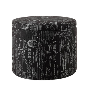 Homeroots 22" Black And White Polyester Blend Abstract Footstool Ottoman   347538