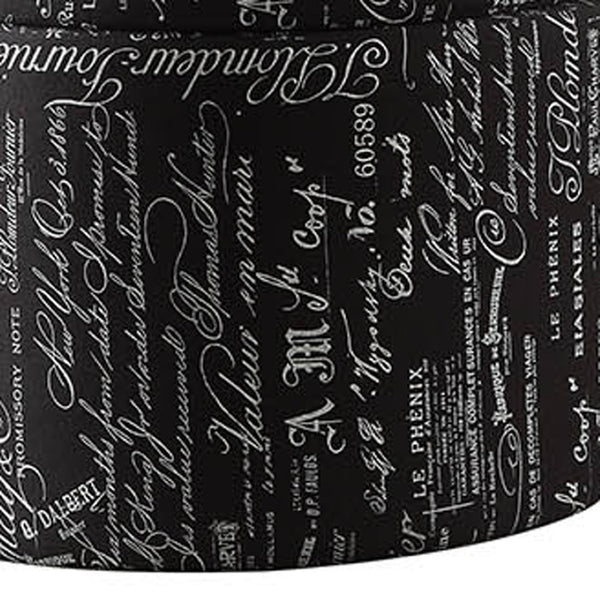 HomeRoots 22" Stylish Black and White Abstract Ottoman Footstool – Versatile Accent for Modern Living Spaces 347538
