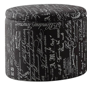 HomeRoots 22" Stylish Black and White Abstract Ottoman Footstool – Versatile Accent for Modern Living Spaces 347538