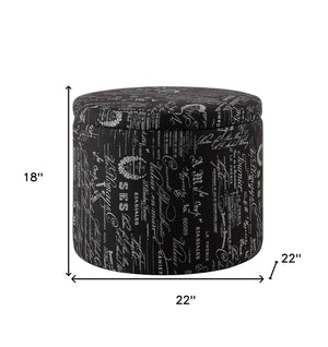 HomeRoots 22" Stylish Black and White Abstract Ottoman Footstool – Versatile Accent for Modern Living Spaces 347538