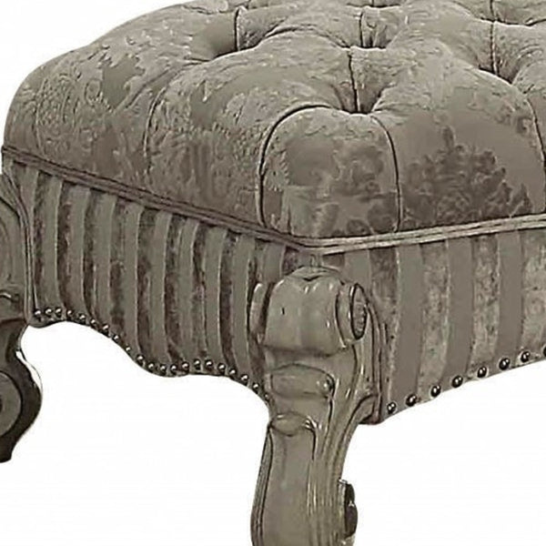 Homeroots 28" X 65" X 20" Ivory Fabric Bone White Upholstery Poly Resin Bench  Polyresin 347541