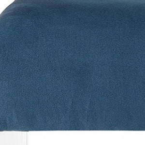 Homeroots 17" Teal Blue And Clear Upholstered Polyester Blend Bench  Acrylic 347542