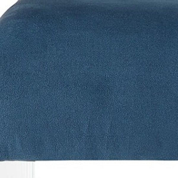 Homeroots 17" Teal Blue And Clear Upholstered Polyester Blend Bench  Acrylic 347542