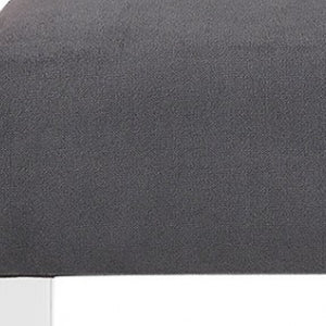 Homeroots 17" Charcoal And Clear Upholstered Polyester Blend Bench  Acrylic 347543