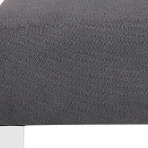 Homeroots 17" Charcoal And Clear Upholstered Polyester Blend Bench  Acrylic 347543