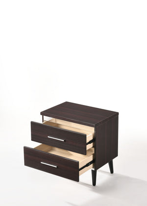 Homeroots 15" X 22" X 23" Cherry (High Gloss) Wood Veneer (Paper) Nightstand   347547