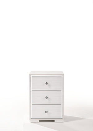 Homeroots 15" X 18" X 25" Cream Wood Veneer (Paper) Nightstand   347548