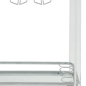 HomeRoots Clear 29" Rolling Prep Table with Storage – Modern Acrylic Cart for Meal Prep & Entertaining Needs 347562