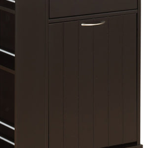 HomeRoots Black 29" Rolling Kitchen Cart with Storage – Stylish Organization, Durable Wood & Metal Design, Mobile 347568