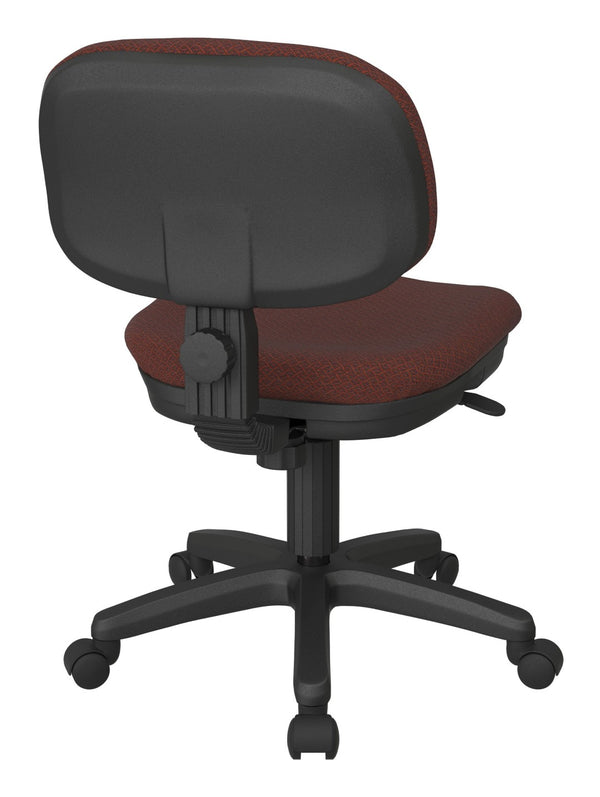 OSP Home Furnishings Basic Task Chair with Pneumatic Height Adjustment Ergonomic Swivel Seat for Home Office Garnet SC117-105