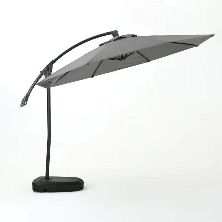 English Elm Christopher Knight Home® - Simple Banana Shape Hanging Umbrella - Stylish Gray Canopy For Outdoor Shade & Easy Assembly 60641.00GRYSET