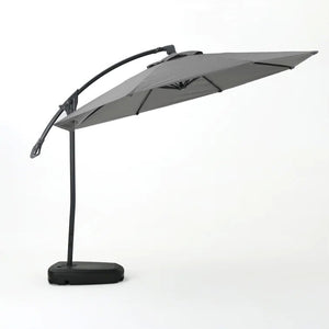 English Elm Christopher Knight Home® - Simple Banana Shape Hanging Umbrella - Stylish Gray Canopy For Outdoor Shade & Easy Assembly 60641.00GRYSET