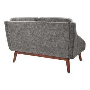 OSP Home Furnishings Mid-century Open Arm Loveseat with Solid Wood Legs and Plush Fiber Cushions Loveseat Charcoal SL4422R-MC4