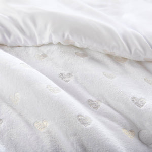 English Elm 4 Pcs Elegant Metallic Printed Plush Comforter Set For Full/Queen Beds With Cozy Throw Pillow B035P319890