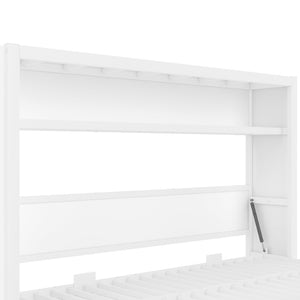 English Elm Twin Size Murphy Bed With Shelves - Space-Saving Metal Wall Bed Design For Stylish Small Rooms W1580S00275-GIGA
