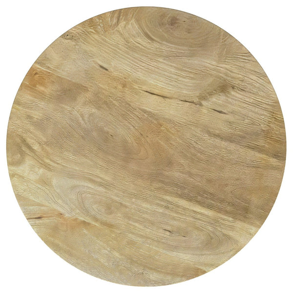 English Elm Diana Solid Mango Wood Round Coffee and End Table Set with Slatted Bases B062S01679
