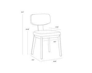 Sunpan Rickett Dining Chair Set of 2 - Timeless Mid-Century Modern Design for Your Stylish Dining Space Weathered Oak / Dove Cream