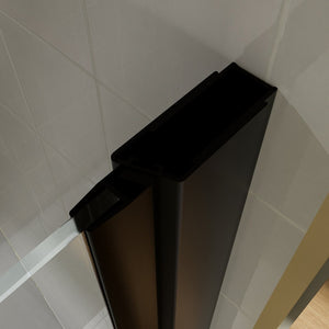 English Elm 30 in Semi-frameless Pivot Shower Door Tempered Glass Matte Black Steel Hardware W637P163758