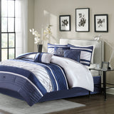 Madison Park Blaire Transitional 7 Piece Comforter Set MP10-4519 Navy