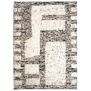 Capel Rugs Aria Eco-friendly Hand-woven Wool Rug With Bohemian Geometric Patterns For A Cozy Home Aesthetic Black White, Ivory 100% Wool 3480rs03000500300