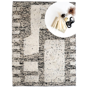Capel Rugs Aria Eco-friendly Hand-woven Wool Rug With Bohemian Geometric Patterns For A Cozy Home Aesthetic Black White, Ivory 100% Wool 3480rs03000500300