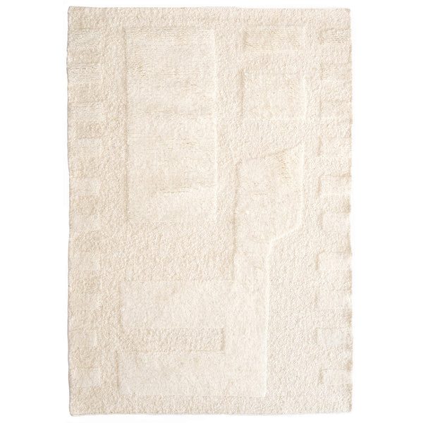 Capel Rugs Aria Eco-friendly Hand-woven Wool Rug With Bohemian Geometric Patterns For A Cozy Home Aesthetic Ivory, Ivory 100% Wool 3480rs05000800600