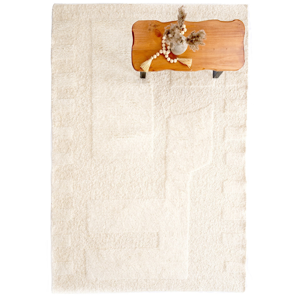 Capel Rugs Aria Eco-friendly Hand-woven Wool Rug With Bohemian Geometric Patterns For A Cozy Home Aesthetic Ivory, Ivory 100% Wool 3480rs05000800600