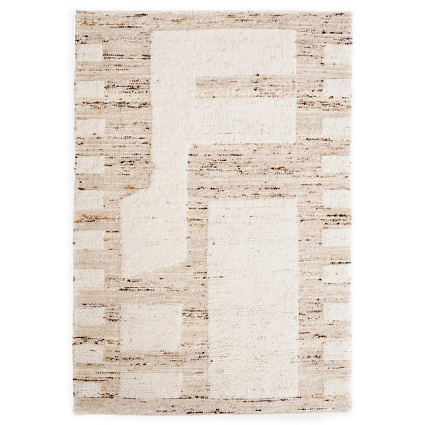 Capel Rugs Aria Eco-friendly Hand-woven Wool Rug With Bohemian Geometric Patterns For A Cozy Home Aesthetic Beige, Ivory 100% Wool 3480rs05000800750