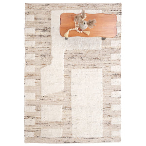 Capel Rugs Aria Eco-friendly Hand-woven Wool Rug With Bohemian Geometric Patterns For A Cozy Home Aesthetic Beige, Ivory 100% Wool 3480rs05000800750