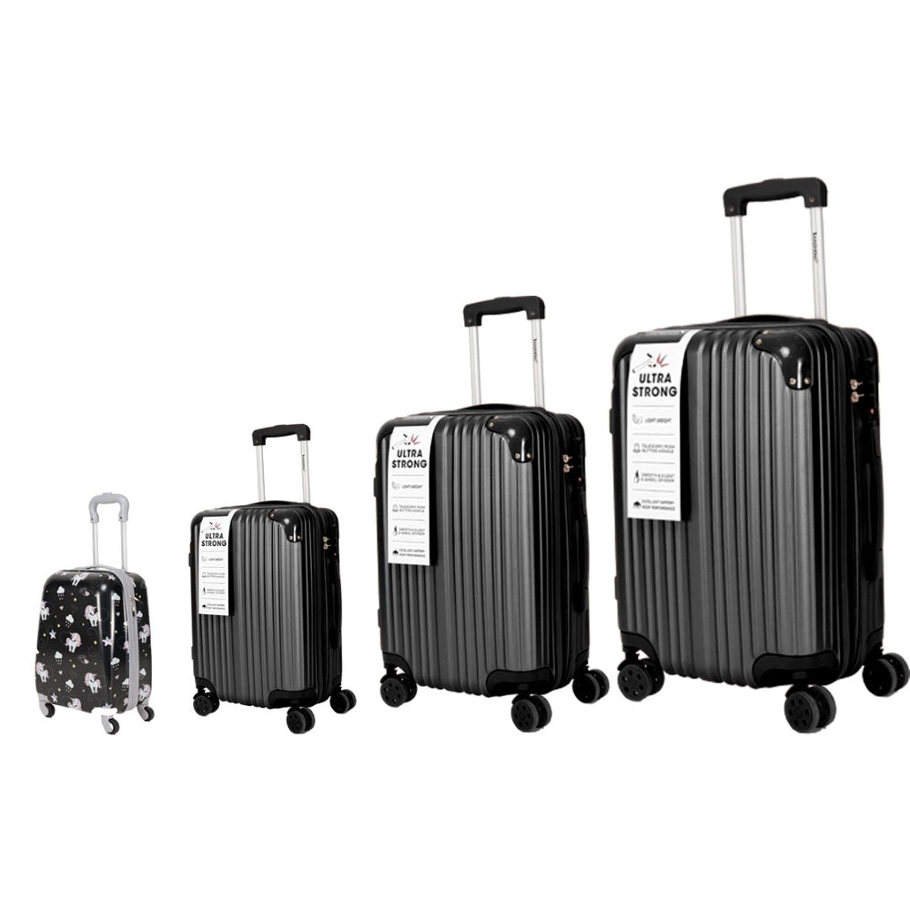 English Elm 4-piece Abs Hard Shell Luggage Set with Swivel Wheels Carry on and Checked Travel T3292P345660