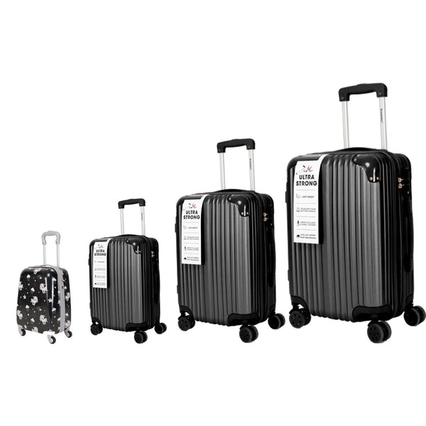 English Elm 4-piece Abs Hard Shell Luggage Set with Swivel Wheels Carry on and Checked Travel T3292P345660